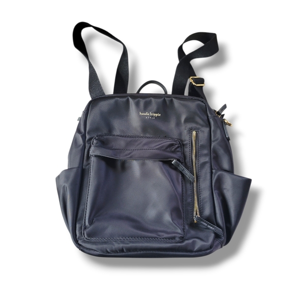 Haute Hippie | NWOT Chic Black Trendy Spacious Nylon Backpack - Picture 2 of 15